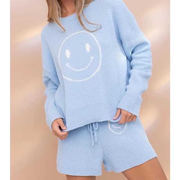 Cozy set! Brand new! Blue B blue smiley set - Picture 1 of 2